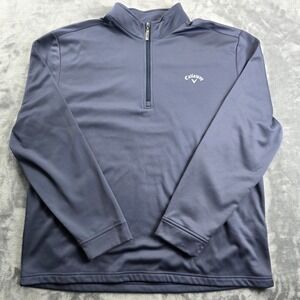 Callaway Quarter Zip Pullover Mens XXL Gray Fleece Lined Performance Golf Top